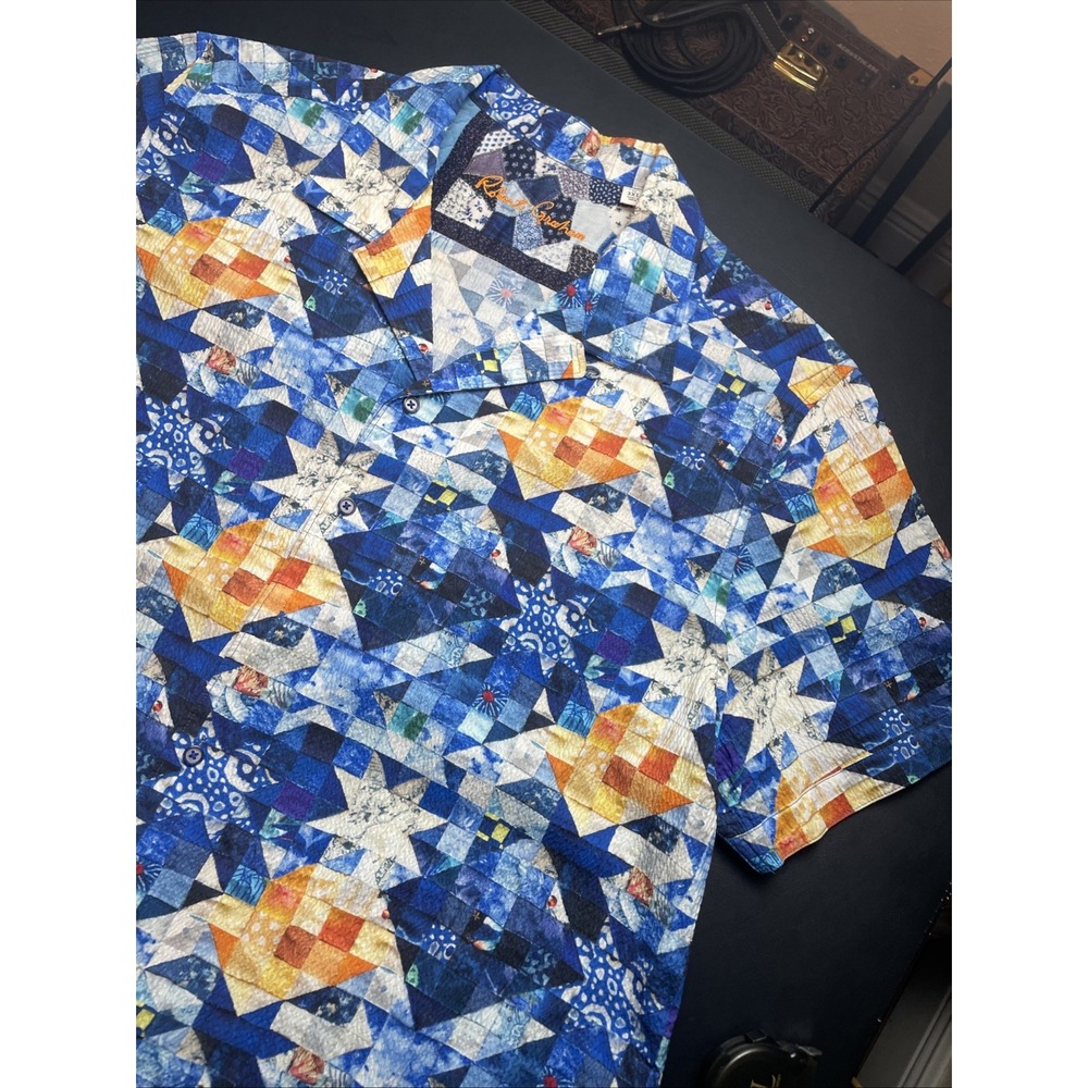 Robert Graham 3XL Sashiko Seesucker Colorful Vibrant Short Sleeve BEACH TIME